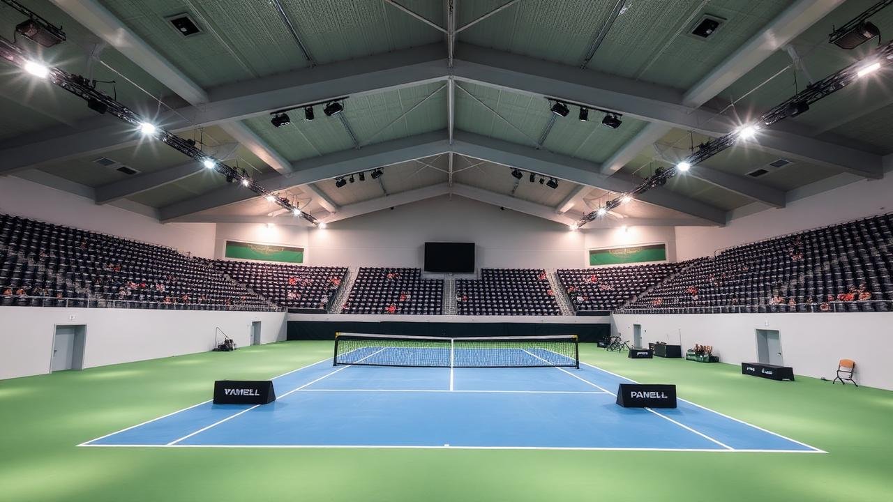 Instalación deportiva preparada para un evento organizado en Madrid